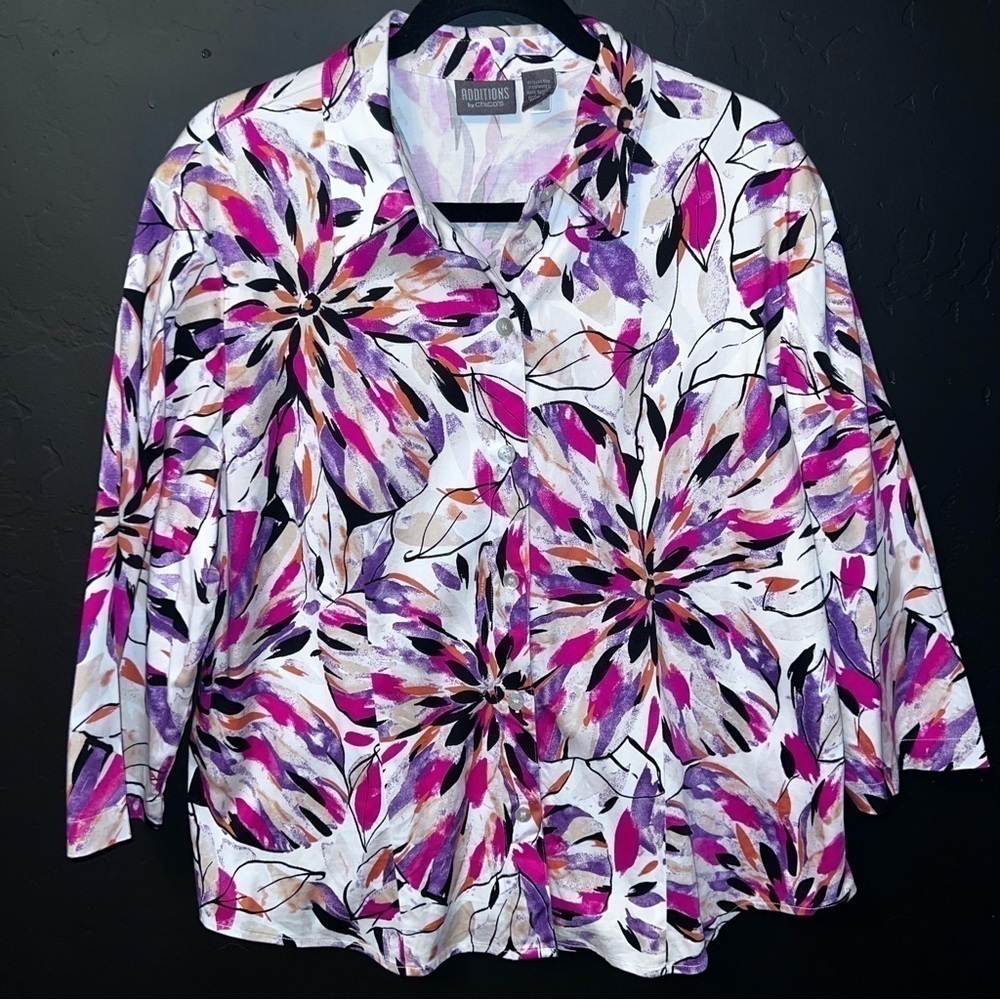 Chico's | Tops | Additions By Chicos
Cotton Blend Multicolor Size:3 Like New